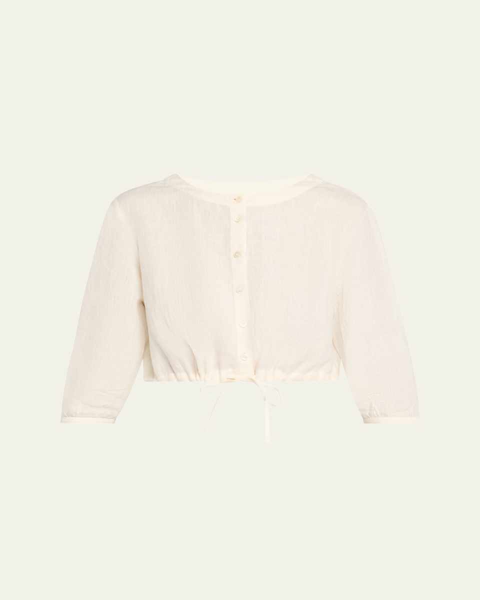 New Jinny Linen Crop Blouse